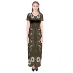 Folk flowers print Floral pattern Ethnic art Short Sleeve Maxi Dress