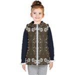 Folk flowers print Floral pattern Ethnic art Kids  Hooded Puffer Vest