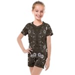 Folk flowers print Floral pattern Ethnic art Kids  Mesh Tee and Shorts Set