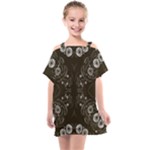 Folk flowers print Floral pattern Ethnic art Kids  One Piece Chiffon Dress