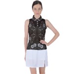 Folk flowers print Floral pattern Ethnic art Women s Sleeveless Polo Tee