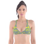 Folk flowers print Floral pattern Ethnic art Plunge Bikini Top