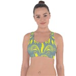 Folk flowers print Floral pattern Ethnic art Cross String Back Sports Bra