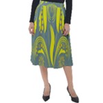 Folk flowers print Floral pattern Ethnic art Classic Velour Midi Skirt 