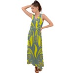 Folk flowers print Floral pattern Ethnic art V-Neck Chiffon Maxi Dress