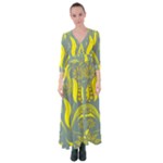 Folk flowers print Floral pattern Ethnic art Button Up Maxi Dress