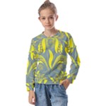 Folk flowers print Floral pattern Ethnic art Kids  Long Sleeve Tee with Frill 