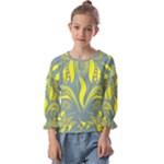 Folk flowers print Floral pattern Ethnic art Kids  Cuff Sleeve Top