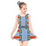 Abstract pattern geometric backgrounds   Kids  Skater Dress Swimsuit