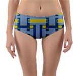 Abstract pattern geometric backgrounds   Reversible Mid-Waist Bikini Bottoms