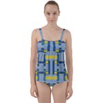 Abstract pattern geometric backgrounds   Twist Front Tankini Set