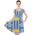 Abstract pattern geometric backgrounds   Cap Sleeve Midi Dress