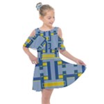 Abstract pattern geometric backgrounds   Kids  Shoulder Cutout Chiffon Dress