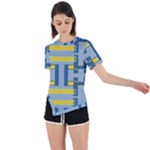 Abstract pattern geometric backgrounds   Asymmetrical Short Sleeve Sports Tee