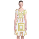 Abstract pattern geometric backgrounds   Short Sleeve Front Wrap Dress