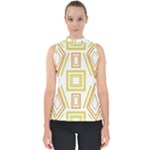 Abstract pattern geometric backgrounds   Mock Neck Shell Top