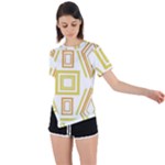Abstract pattern geometric backgrounds   Asymmetrical Short Sleeve Sports Tee