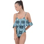 Abstract geometric design   geometric fantasy   Drape Piece Swimsuit