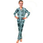 Abstract geometric design   geometric fantasy   Kid s Satin Long Sleeve Pajamas Set