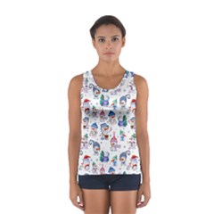 Cute Snowmen Celebrate New Year Sport Tank Top  from ArtsNow.com