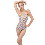 Christmas Balls Plunging Cut Out Swimsuit