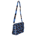 Blue Tigers Shoulder Bag with Back Zipper