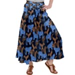 Blue Tigers Satin Palazzo Pants