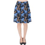 Blue Tigers Velvet High Waist Skirt