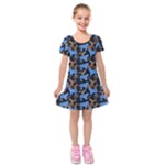 Blue Tigers Kids  Short Sleeve Velvet Dress