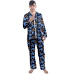 Blue Tigers Men s Long Sleeve Satin Pajamas Set
