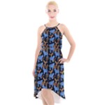 Blue Tigers High-Low Halter Chiffon Dress 