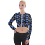 Blue Tigers Long Sleeve Cropped Velvet Jacket