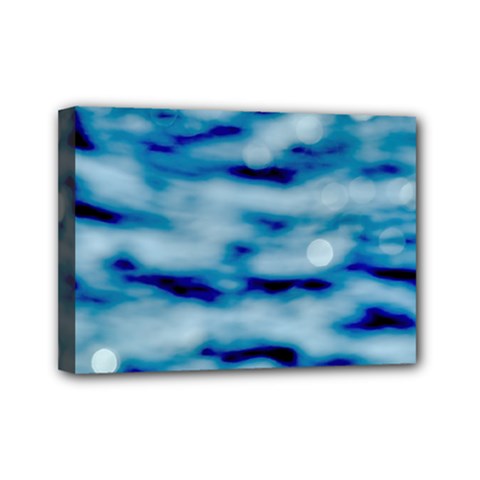 Blue Waves Abstract Series No5 Mini Canvas 7  x 5  (Stretched) from ArtsNow.com