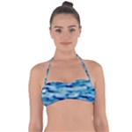 Blue Waves Abstract Series No5 Halter Bandeau Bikini Top