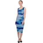 Blue Waves Abstract Series No5 Sleeveless Pencil Dress