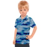 Blue Waves Abstract Series No5 Kids  Polo Tee