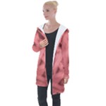 Red Flames Abstract No2 Longline Hooded Cardigan