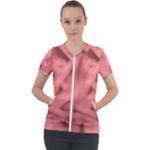 Red Flames Abstract No2 Short Sleeve Zip Up Jacket