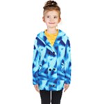 Blue Abstract 2 Kids  Double Breasted Button Coat