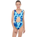 Blue Abstract 2 Center Cut Out Swimsuit