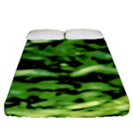 Green  Waves Abstract Series No11 Fitted Sheet (Queen Size)