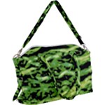 Green  Waves Abstract Series No11 Canvas Crossbody Bag