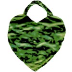Green  Waves Abstract Series No11 Giant Heart Shaped Tote