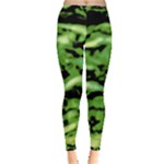 Green  Waves Abstract Series No11 Inside Out Leggings
