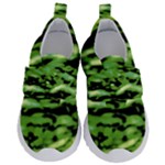 Green  Waves Abstract Series No11 Kids  Velcro No Lace Shoes