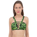 Green  Waves Abstract Series No11 Cage Up Bikini Top