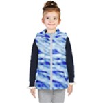 Blue Waves Abstract Series No10 Kids  Hooded Puffer Vest