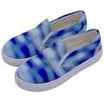 Blue Waves Abstract Series No10 Kids  Canvas Slip Ons
