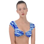 Blue Waves Abstract Series No10 Cap Sleeve Ring Bikini Top
