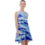 Blue Waves Abstract Series No10 Frill Swing Dress